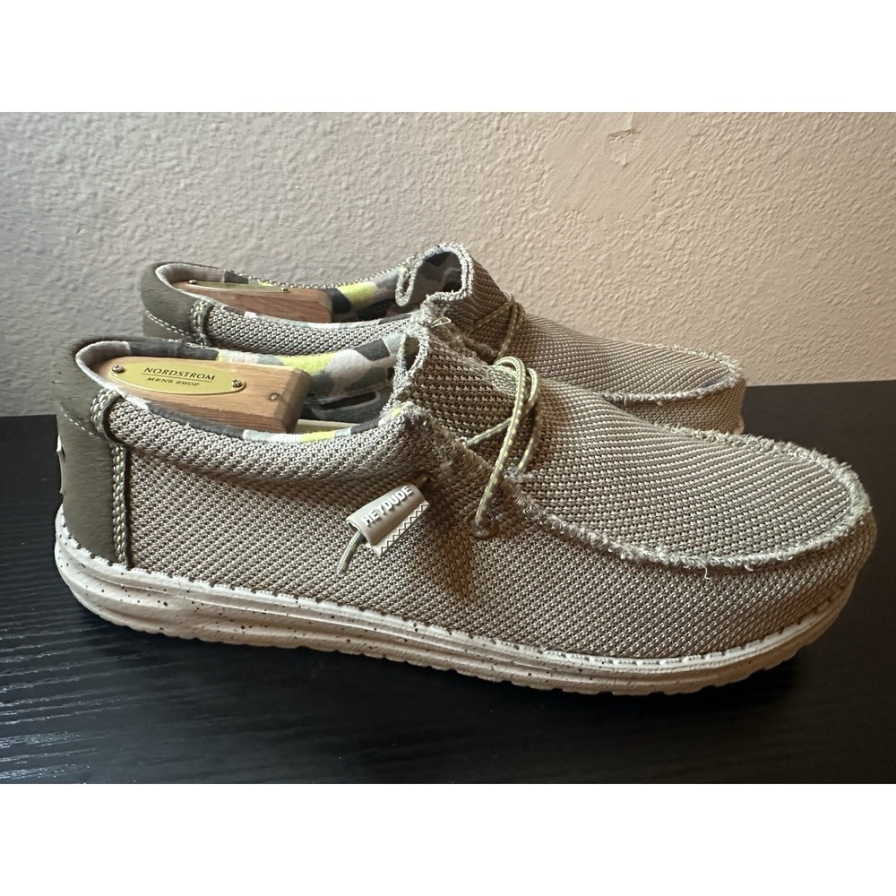 Hey Dude Wally Sox CAMEL  Boat Beach Casual Shoes Men's Size 8 Womens 9.5